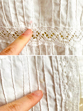 Load image into Gallery viewer, Vintage 1960s white pintuck blouse cotton duster
