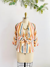 Load image into Gallery viewer, Vintage Candy Striped Oversized Ribbon Bow Top
