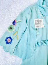 Load image into Gallery viewer, Vintage 1930s Seafoam Color Dress Set w Embroidered Flowers

