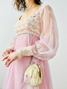 Vintage 1970s lilac organza dress