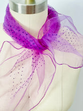 Load image into Gallery viewer, Vintage lilac color dotted scarf sheer bandana
