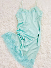 Load image into Gallery viewer, Vintage pastel blue lingerie lace slip
