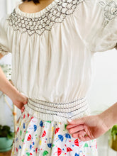 Load image into Gallery viewer, Vintage 1930s Hungarian Top Black and White Embroidered Peasant Blouse
