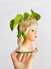 Load image into Gallery viewer, Vintage 1960s lady figurine head porcelain vase ponytail girl
