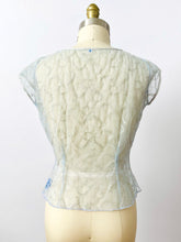 Load image into Gallery viewer, Vintage 1940s pastel blue sheer top
