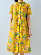 Load image into Gallery viewer, Vintage 1960s yellow floral dress
