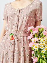 Load image into Gallery viewer, Vintage dusty pink rayon floral dress
