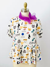 Load image into Gallery viewer, Vintage novelty print babydoll cotton top
