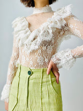 Load image into Gallery viewer, White tulle lace blouse
