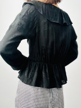 Load image into Gallery viewer, Vintage black silk blouse
