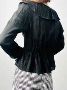 Vintage black silk blouse
