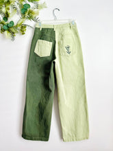 Load image into Gallery viewer, Vintage two tone colorblock wide leg pants

