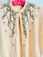 Load image into Gallery viewer, Vintage 1940s beaded cashmere cardigan
