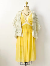 Load image into Gallery viewer, Vintage 1940s yellow hand smocked silk lingerie dress
