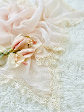 Load image into Gallery viewer, Vintage pastel pink lace scarf/shawl
