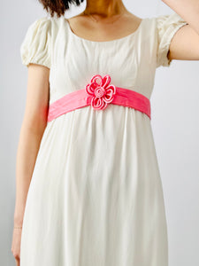 Vintage 1960s rayon ribbon flower dress