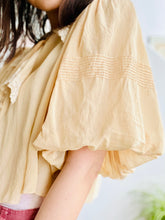 Load image into Gallery viewer, Vintage 1930s silk bed jacket with lace collar bishop sleeves
