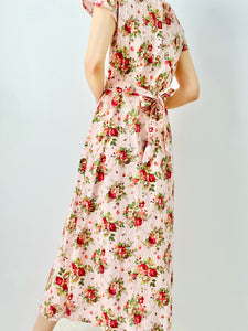Vintage pink cotton floral dress