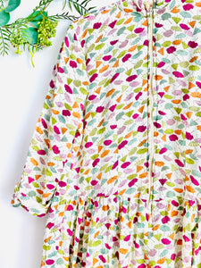 Vintage pastel colors umbrellas novelty print dress
