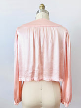 Load image into Gallery viewer, Vintage 1930s pink satin embroidered bed jacket
