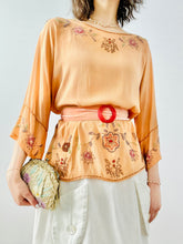 Load image into Gallery viewer, Vintage 1920s peach color beaded blouse
