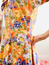 Load image into Gallery viewer, Vintage 1930s orange floral day dress

