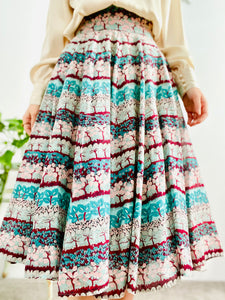Vintage 1950s Sea Foam Novelty Print Skirt w Tulle Lining