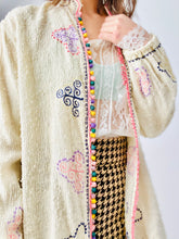 Load image into Gallery viewer, Vintage Moroccan Hand Embroidered Jacket with Pastel Crochet Buttons

