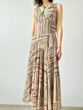 Load image into Gallery viewer, Vintage 1920s style pastel asymmetrical maxi dress
