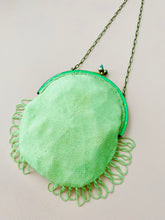 Load image into Gallery viewer, Antique 1920s pastel green beaded flapper bag
