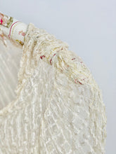 Load image into Gallery viewer, Vintage 1930s tulle lace mesh top w pink ribbon bows
