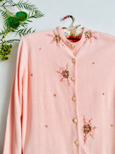 Load image into Gallery viewer, Vintage 1940s pink embroidered cardigan
