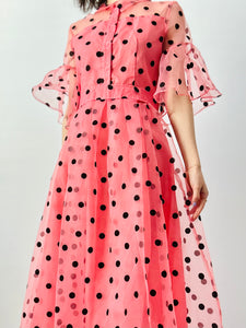 Vintage polka dot organza dress