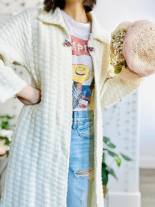 Vintage 1960s white sweater duster