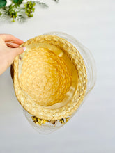 Load image into Gallery viewer, Vintage 1930s yellow millinery hat with velvet ribbon
