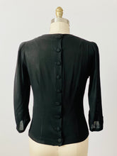 Load image into Gallery viewer, Vintage 1940s black beaded rayon blouse
