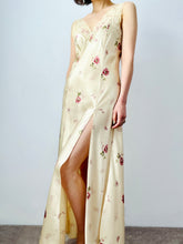 Load image into Gallery viewer, Vintage pink satin floral lingerie dress
