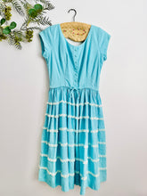 Load image into Gallery viewer, Vintage 1950s pastel blue cotton lace dress

