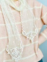 Load image into Gallery viewer, Antique victorian tulle lace scarf art nouveau design
