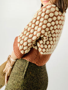 Vintage 1930s Brown Dotted Sweater Vintage Cardigan