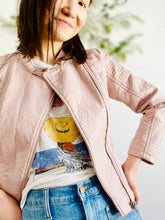 Load image into Gallery viewer, Pastel Pink Faux Leather Motorcycle Jacket
