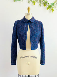 Vintage Blue 1940s Soutache Embroidered Jacket