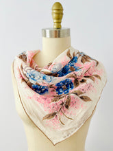 Load image into Gallery viewer, Vintage Parisian pink silk floral scarf

