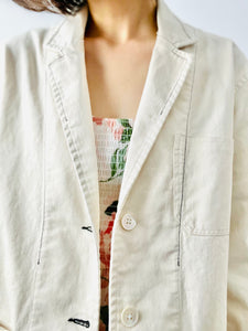 Vintage cream color denim blazer