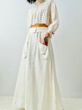 Load image into Gallery viewer, 1910s Edwardian cotton skirt with pockets
