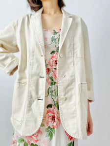 Vintage cream color denim blazer