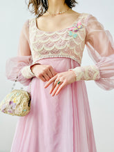 Load image into Gallery viewer, Vintage 1970s lilac organza dress
