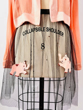 Load image into Gallery viewer, Vintage novelty tulle apron with pink elephants
