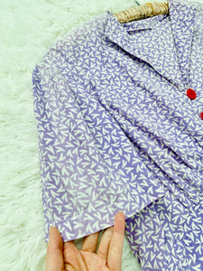 Vintage 1940s purple cotton novelty print
