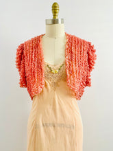 Load image into Gallery viewer, Vintage 1930s ruffled silk bolero in candy pink
